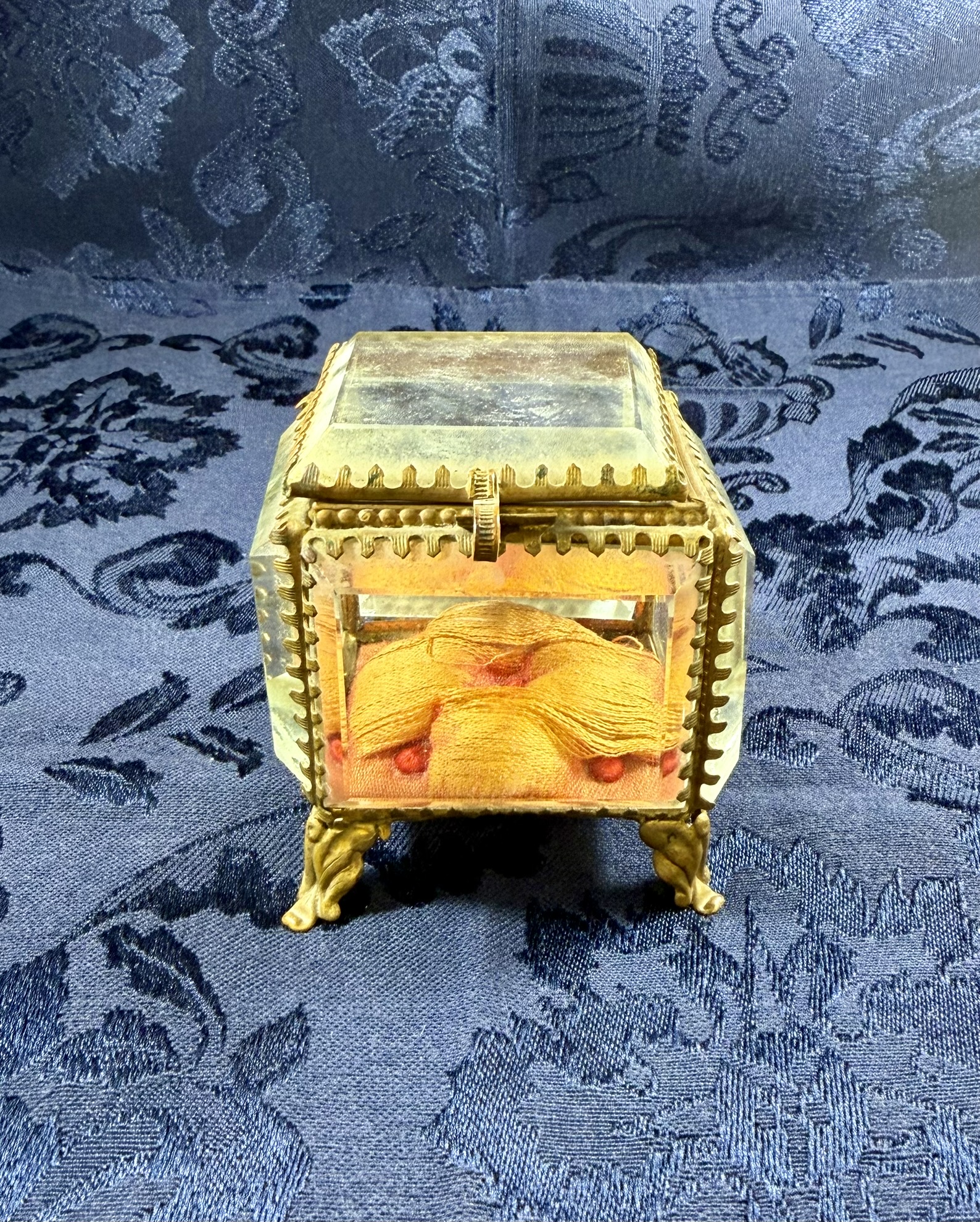 Gold Colored Glass Jewelry Box · Lot 474